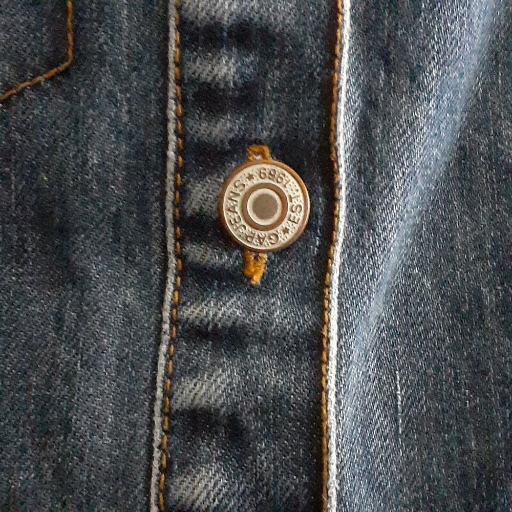 GAP Girls Dress Denim Jean Shirt Dress Button Front Sleeveless Knee Length  7/8 - Picture 5 of 7